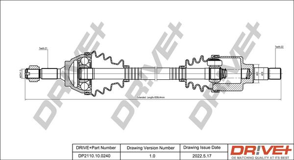 Dr!ve+ DP2110.10.0240 - Полуоска vvparts.bg