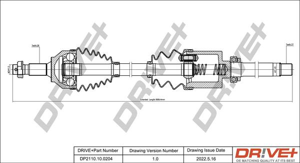 Dr!ve+ DP2110.10.0204 - Полуоска vvparts.bg