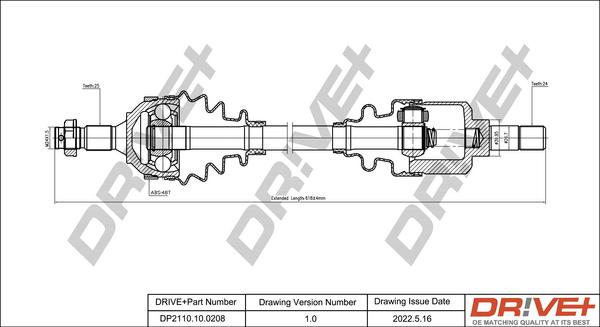 Dr!ve+ DP2110.10.0208 - Полуоска vvparts.bg