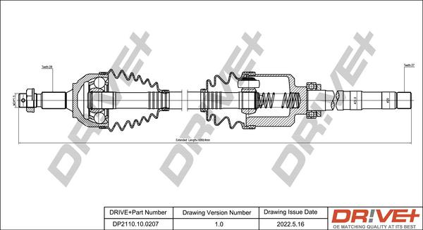 Dr!ve+ DP2110.10.0207 - Полуоска vvparts.bg