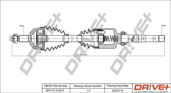 Dr!ve+ DP2110.10.0217 - Полуоска vvparts.bg