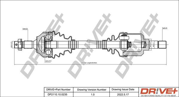 Dr!ve+ DP2110.10.0235 - Полуоска vvparts.bg