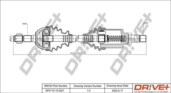 Dr!ve+ DP2110.10.0221 - Полуоска vvparts.bg