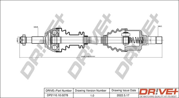 Dr!ve+ DP2110.10.0278 - Полуоска vvparts.bg