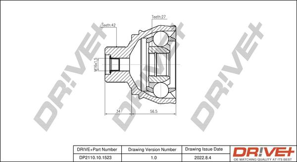 Dr!ve+ DP2110.10.1523 - Каре комплект, полуоска vvparts.bg