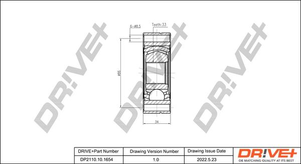 Dr!ve+ DP2110.10.1654 - Каре комплект, полуоска vvparts.bg