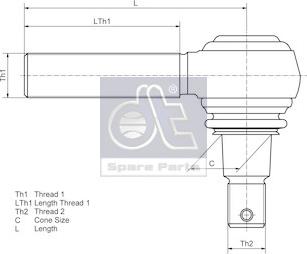 DT Spare Parts 4.61208 - Накрайник на напречна кормилна щанга vvparts.bg