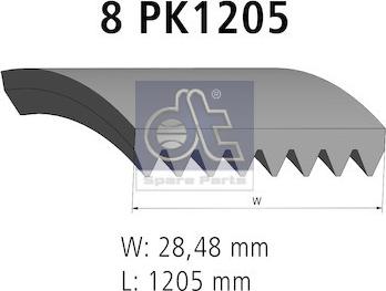 DT Spare Parts 4.80687 - Пистов ремък vvparts.bg