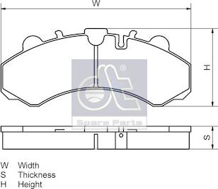 DT Spare Parts 3.96405 - Комплект спирачно феродо, дискови спирачки vvparts.bg