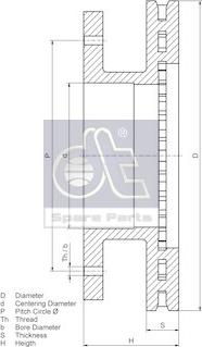 DT Spare Parts 10.14109 - Спирачен диск vvparts.bg