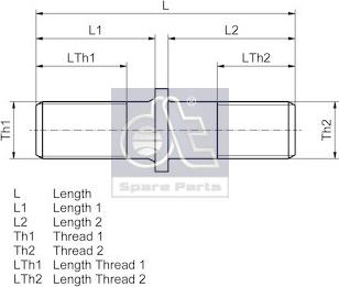 DT Spare Parts 10.10000 - Колесен болт vvparts.bg