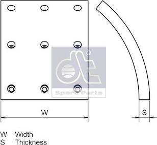 DT Spare Parts 1.35007 - Комплект феродо за накладки, барабанни спирачки vvparts.bg