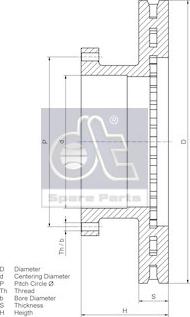 DT Spare Parts 3.62062 - Спирачен диск vvparts.bg