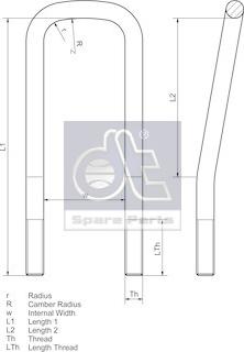 DT Spare Parts 1.25402 - Скоба за пружина vvparts.bg