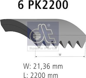 DT Spare Parts 3.34345 - Пистов ремък vvparts.bg