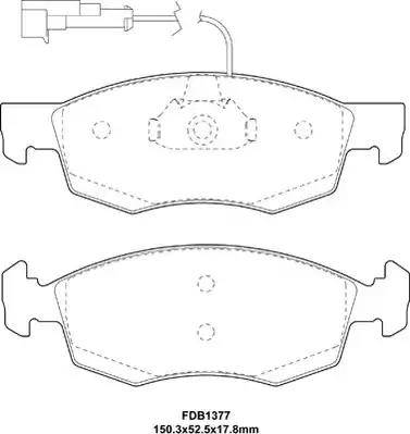 Duron DBP231377 - Комплект спирачно феродо, дискови спирачки vvparts.bg