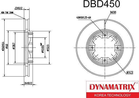 Dynamatrix DBD450 - Спирачен диск vvparts.bg