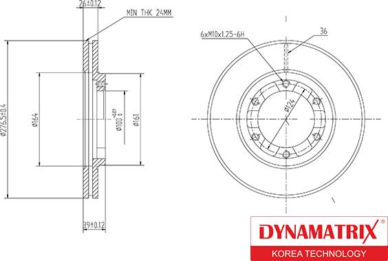 Dynamatrix DBD464 - Спирачен диск vvparts.bg