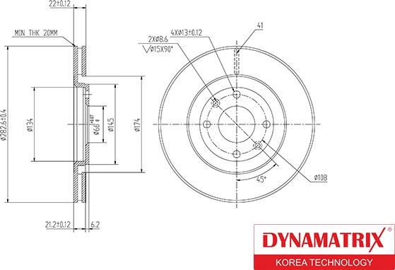 Dynamatrix DBD489 - Спирачен диск vvparts.bg