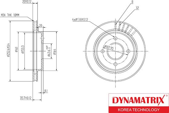 Dynamatrix DBD479 - Спирачен диск vvparts.bg