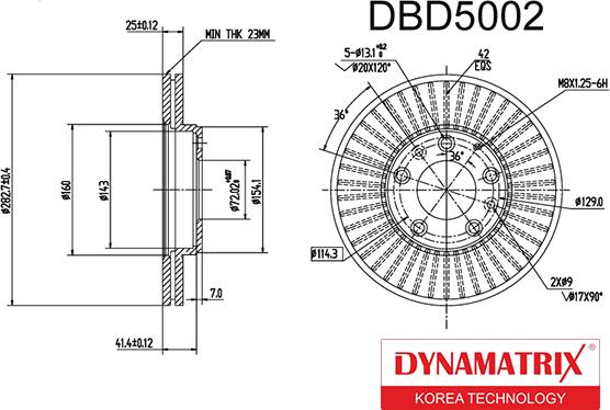 Dynamatrix DBD5002 - Спирачен диск vvparts.bg