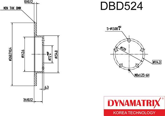 Dynamatrix DBD524 - Спирачен диск vvparts.bg