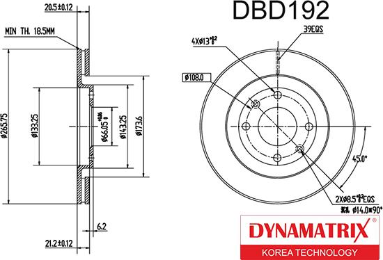 Dynamatrix DBD192 - Спирачен диск vvparts.bg