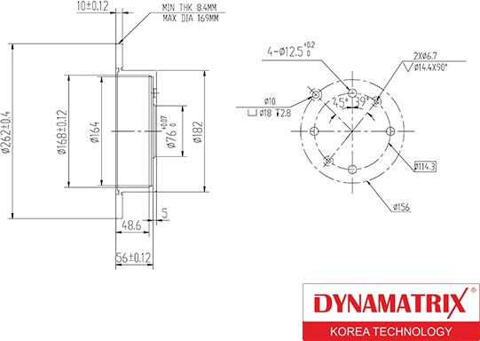 Dynamatrix DBD1448 - Спирачен диск vvparts.bg