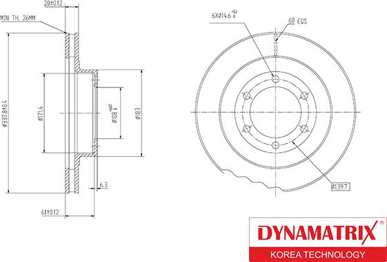 Dynamatrix DBD1594 - Спирачен диск vvparts.bg