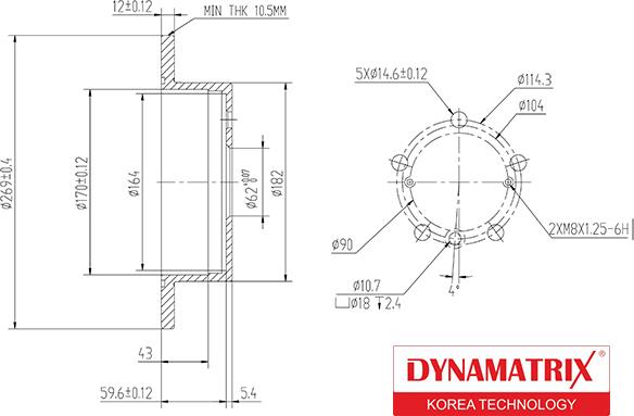 Dynamatrix DBD1598 - Спирачен диск vvparts.bg