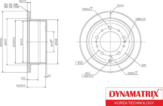 Dynamatrix DBD1597 - Спирачен диск vvparts.bg