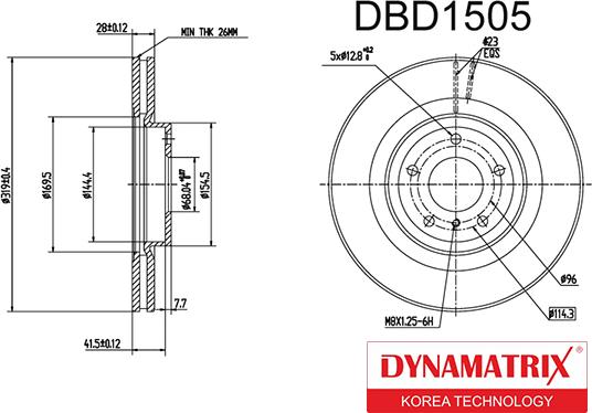 Dynamatrix DBD1505 - Спирачен диск vvparts.bg