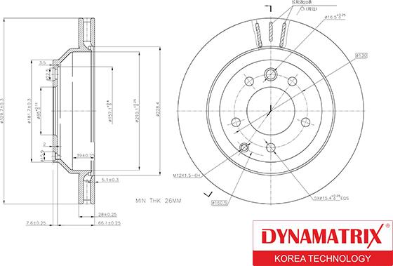 Dynamatrix DBD1580 - Спирачен диск vvparts.bg