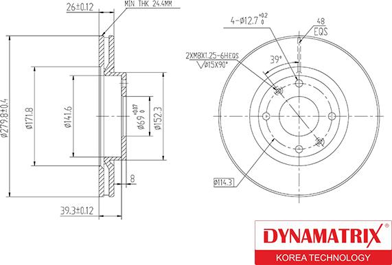 Dynamatrix DBD1522 - Спирачен диск vvparts.bg