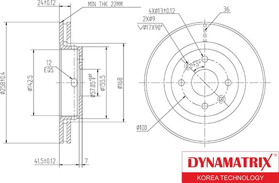 Dynamatrix DBD1628 - Спирачен диск vvparts.bg