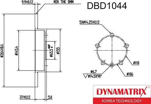 Dynamatrix DBD1044 - Спирачен диск vvparts.bg