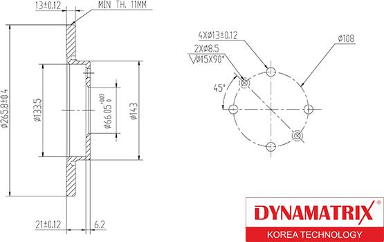 Dynamatrix DBD1000 - Спирачен диск vvparts.bg