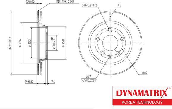 Dynamatrix DBD1003 - Спирачен диск vvparts.bg