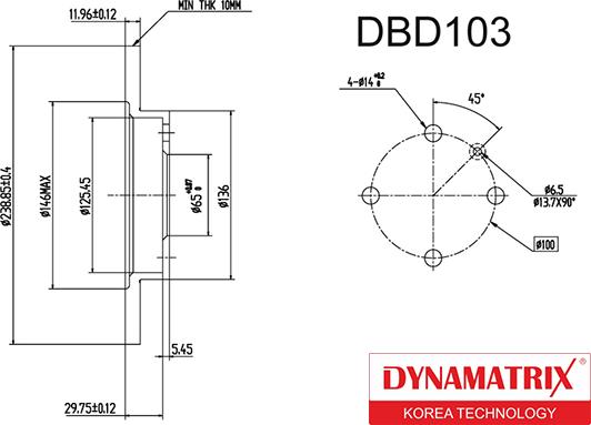 Dynamatrix DBD103 - Спирачен диск vvparts.bg