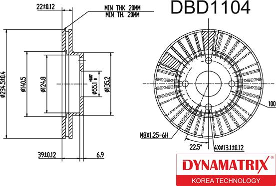 Dynamatrix DBD1104 - Спирачен диск vvparts.bg
