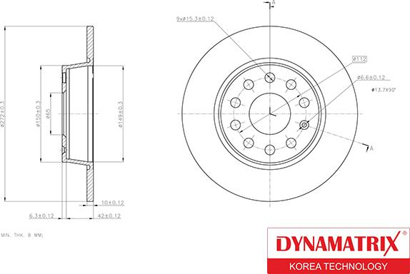 Dynamatrix DBD1895 - Спирачен диск vvparts.bg