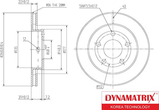 Dynamatrix DBD1896C - Спирачен диск vvparts.bg