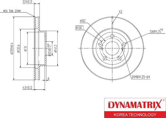 Dynamatrix DBD188 - Спирачен диск vvparts.bg