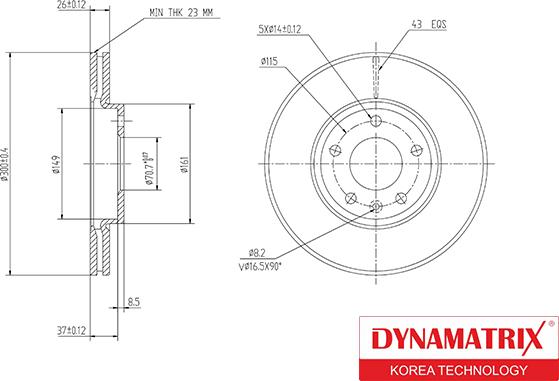 Dynamatrix DBD1870 - Спирачен диск vvparts.bg