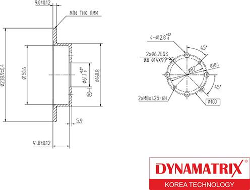 Dynamatrix DBD1358 - Спирачен диск vvparts.bg