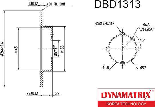 Dynamatrix DBD1313 - Спирачен диск vvparts.bg