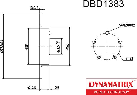 Dynamatrix DBD1383 - Спирачен диск vvparts.bg