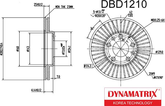 Dynamatrix DBD1210 - Спирачен диск vvparts.bg
