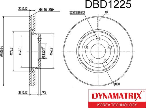 Dynamatrix DBD1225 - Спирачен диск vvparts.bg