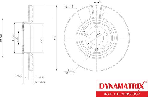 Dynamatrix DBD1277 - Спирачен диск vvparts.bg